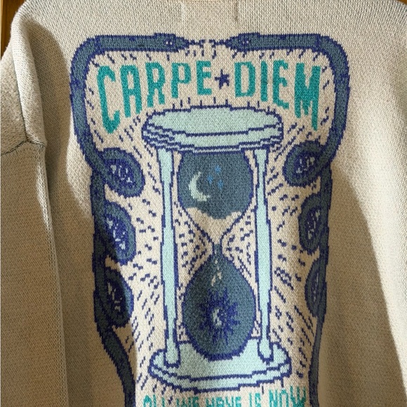 Spiritual Gangster Cream and Blue Knit Sweater, Anthropologie - Picture 6 of 6